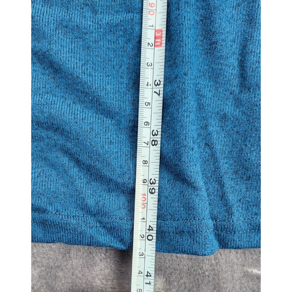 Womens Blue Long Sleeve Winter Date Night Fitted Off The Shoulder Dress L - Picture 4 of 6